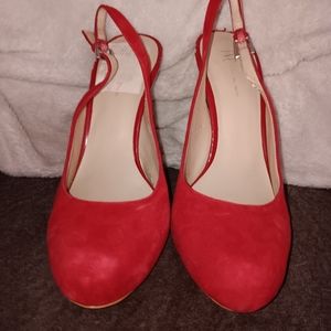 INC International Concepts Women's Pumps Size 7M Red Suede Dress Heels
